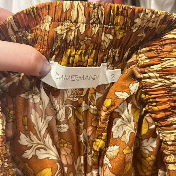 Zimmermann Andie Relaxed Silk Short- Terracotta Floral